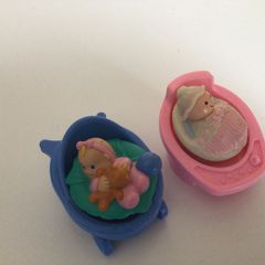 Vintage Fisher Price Baby Figures with Chair and stroller