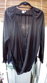 Black Twist Front Blouse