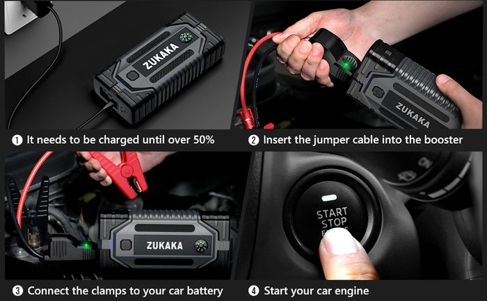 Car Jump Starter 3500A Peak 26800mAh 12V Auto Box Power Bank with USB QC3.0 (ZK003)