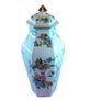 Crown Staffordshire Pagoda Pattern 6 Sided Hexagonal Vase With Lid Vintage Fine Bone China England Image 8