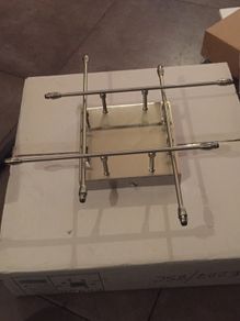 endon satin chrome ceiling light. 8 x20watt  bulbs. Lamps included. . See all photos. New in box.