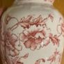Victorian Red Transferware Porcelain Vase Image 3