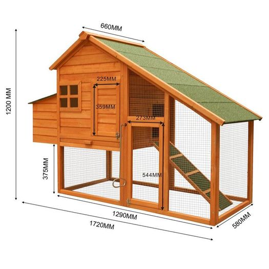 Chicken Coop Run, Nesting Box 1710x660x1200mm