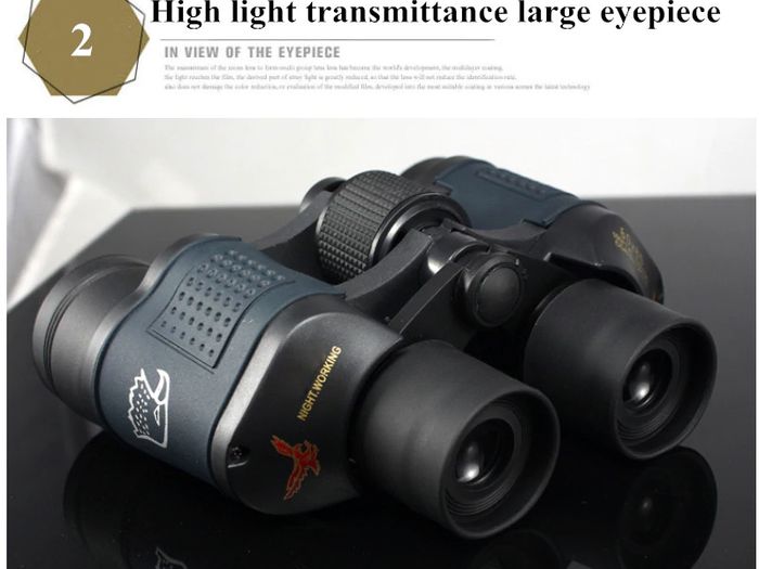 New Telescope 60X60 HD Binoculars High Clarity 10000M High Power For Outdoor Hunting Optical Lll Night Vision binocular Fixed Zoom