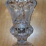Vintage elegant Crystal footed vase with etched floral pattern H 15,5 cm Image 2
