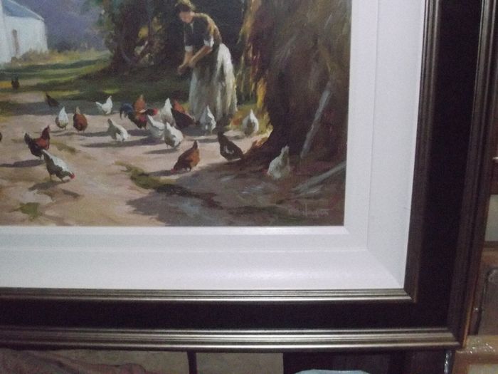 a large oil painting on board by a irish artist donal mcnaughton