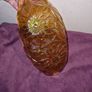 Vintage Amber Carnival Glass Sunflower pattern dish Image 4