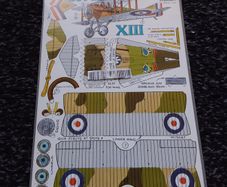 WW1 Spad XIII : Vintage Fiddlers Green Cut Out Aircraft Model Postcard - 1: 60 Scale