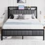 Double Bed Frame with Wooden Storage Headboard Image 10