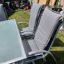 garden table with 6 chairs including cushions which are in perfect condition Image 3