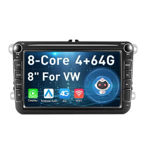 2 Din Car Radio Android 10.0 For VW Volkswagen Golf Polo Passat b7 b6 SEAT leon Skoda 8" inch 4+64G GPS Wifi 4G Carplay