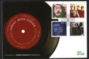 2019 Ireland Great Irish Songs Commemorative Stamps An Post First Day Cover (FDC). Stamps depict The Cranberries Dreams, Luke Kelly ON Raglan Road, US With or Without You &amp; John McCormack Danny Boy