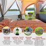 Tent Octagon, 6 Man Festival Dome Tent, 6 Person Family Camping Tent with 360 Panoramic View, Stable Steel Pole Construction, Sewn-in Groundsheet, 100 Percent Waterproof Image 4