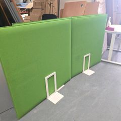 4 green office dividers 1.2m x 1.2m