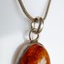 Vintage Baltic Amber Sterling Silver Pendant, rope Necklace length 18" - 5,7g Image 6