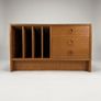 Vintage Danish Teak LP Record Cabinet & Media Console Image 2