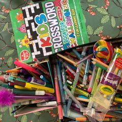 box of crayons markers