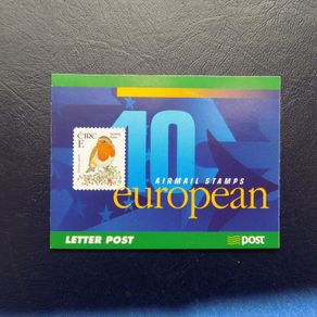 Ireland 2001 Stamp booklet.E x10 Values,Airmail,Europe..Robin.Self-Adhesive.