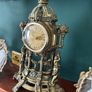 Antique Brass Mantel Clock Image 2