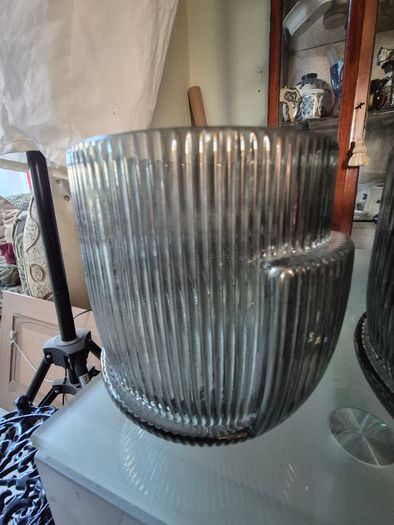 Vintage 3 glass plant holders