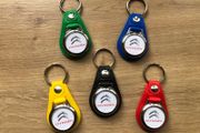 Brand new synthetic leather Citroen keyring with trolley token