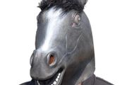 Rubber novelty Halloween black Horse mask.