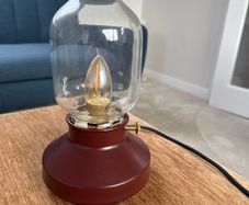 Vintage-Style Table Lamp with Glass Shade