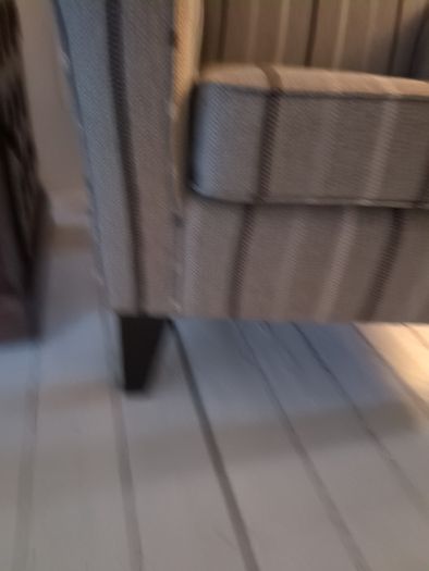 striped armchair