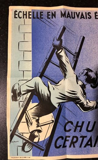Original 1964 SNCF French Railway Safety Poster 40cm x 30cm