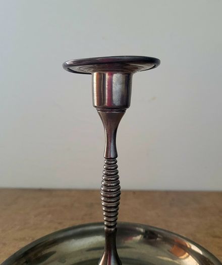 Vintage irish pewter chamberstick candleholder