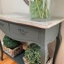 Antique oval mirror & console table Image 4