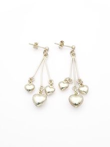 925 Silver Kinetic Hearts Stud Earrings