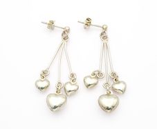 925 Silver Kinetic Hearts Stud Earrings