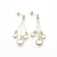 925 Silver Kinetic Hearts Stud Earrings