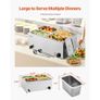 Commercial Food Warmer, 4-Pan Electric Steam Table, 1200W Professional Countertop Stainless Steel Buffet Bain Marie with 30-85C Temp Control Image 5