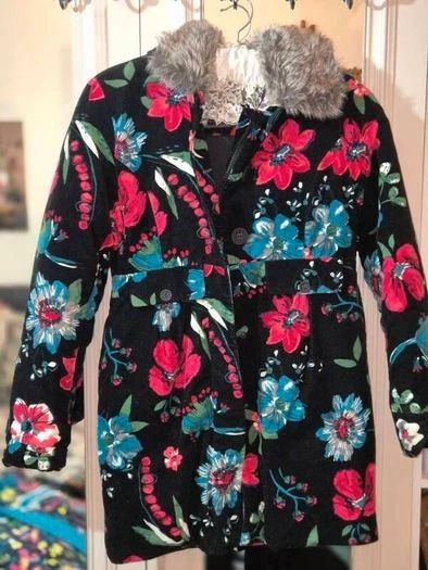 Catimini Paris Floral Velvet Coat, Age 11/12, 154cms
