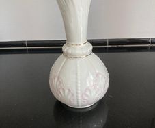 Belleek Rossmore Ceramic Vase With Gold Gilt