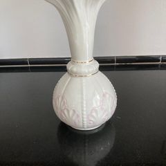 Belleek Rossmore Ceramic Vase With Gold Gilt