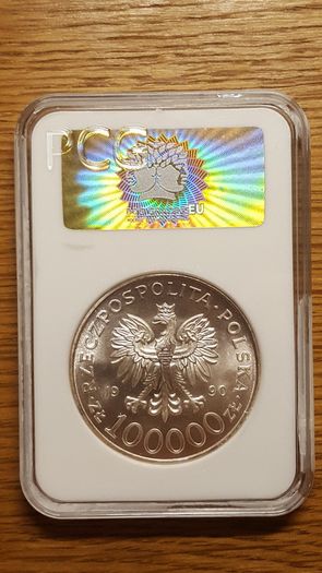 Poland 100000 zlotych 1990 solidarity silver coin