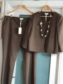 Linea Utility chic khaki jacket and trouser suit - Sz 22  - Bnwt Rrp 140 euros