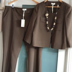 Linea Utility chic khaki jacket and trouser suit - Sz 22  - Bnwt Rrp 140 euros