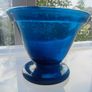 Handmade mouth-blown/ free-blown turquoise blue/green glass Image 6