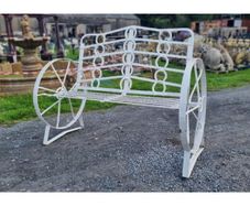 Cart Wheel Bench White KAS1357