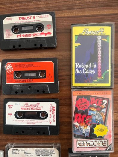 Vintage Amstrad cpc 464, monitor manual and games