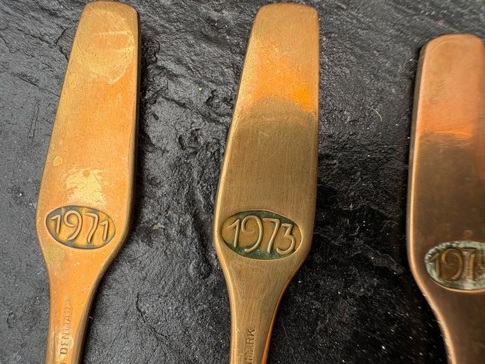 Retro vintage Danish Christmas spoons x3 c1970
