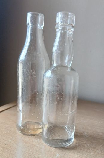 Lot of 2 small vintage Power whiskey bottles