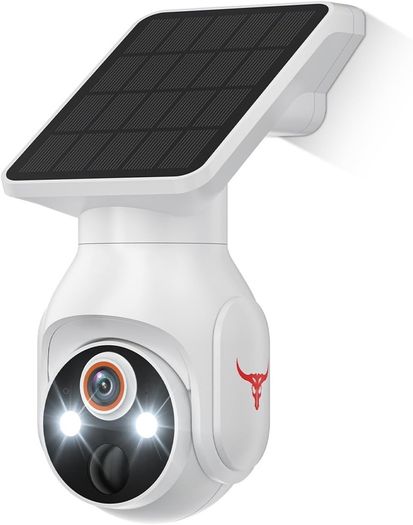 Solar-Powered Outdoor Security Camera, 1080p WiFi, 2-Way Audio, Night Vision, App Control, Weather Resistant, IP65, Cloud Storage, Human Detection, 2.4GHz Only, Pan Tilt Control