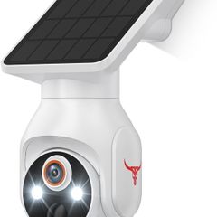 Solar-Powered Outdoor Security Camera, 1080p WiFi, 2-Way Audio, Night Vision, App Control, Weather Resistant, IP65, Cloud Storage, Human Detection, 2.4GHz Only, Pan Tilt Control