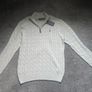 Ralph Lauren Light Grey Cable Knit Quarter Zip, Size XL Men's Image 4