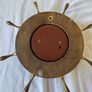 Vintage Western Germany Brass Wood Ship Wheel Maritime nautical Barometer Image 2